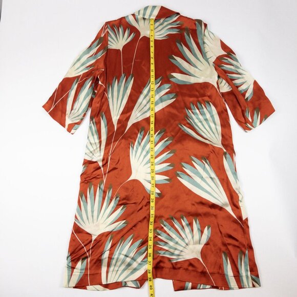 Siyu Duster Dress Women's US 2 Floral Print Made in Spain Shirt Dress Kimono - Picture 12 of 16